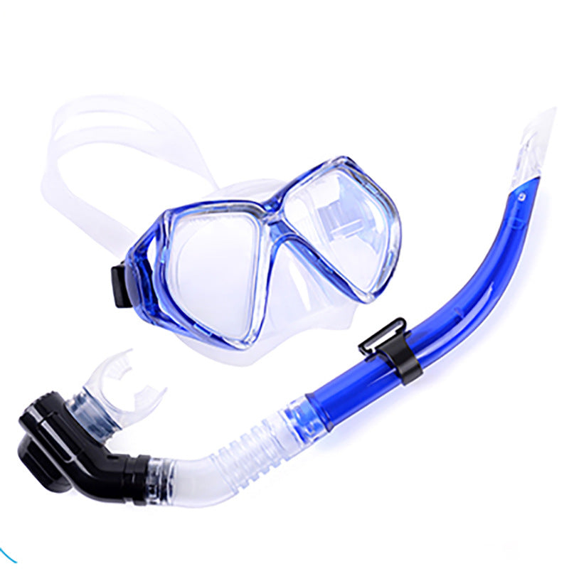 Large View Mask Tempered Glass Diving Mask Suit Snorkeling Silicone Mouthpiece Breathing Tube Equipment Double Drainage