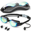 Swim Goggles,Swimming Goggles No Leaking Anti Fog UV Full Protection with Nose Clip Earplugs,Swim Pool Goggles for Adult Men Women Youth