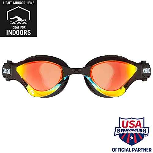 ARENA Unisex Adult Cobra Tri Swimming Goggles for Triathlon and Fitness Swipe Anti-Fog Wide Vision Mirror Lens