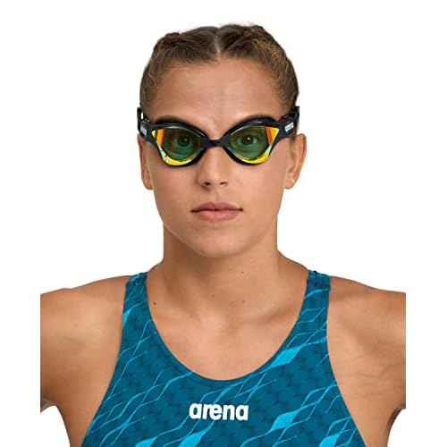 ARENA Unisex Adult Cobra Tri Swimming Goggles for Triathlon and Fitness Swipe Anti-Fog Wide Vision Mirror Lens