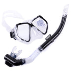 Large View Mask Tempered Glass Diving Mask Suit Snorkeling Silicone Mouthpiece Breathing Tube Equipment Double Drainage