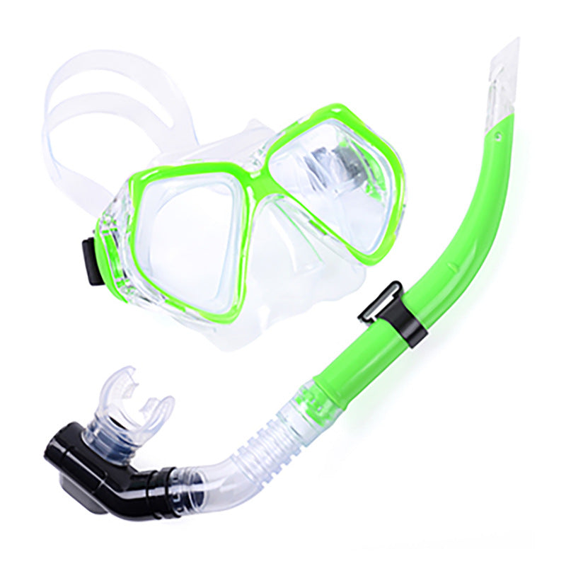Large View Mask Tempered Glass Diving Mask Suit Snorkeling Silicone Mouthpiece Breathing Tube Equipment Double Drainage