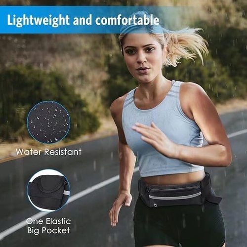 Trendy Running Belt With Water Bottle Hydration Pack Adjustable Waist Pouch for Men Women Marathon Running Hiking Cycling Travel Sports Gear