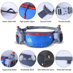AONIJIE Running Hydration Belt with 2 Water Bottles, Waterproof & Bounce-Free Waist Pouch for Runners, Fanny Pack Fit 6.8 Inches Phones for Jogging, Cycling, Climbing and Hiking (Rose)
