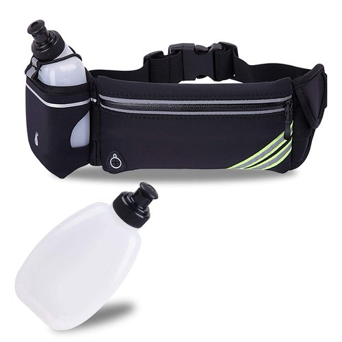 Waterproof Running Belt Water Bottle Waist Pack,Sport Pouch Fanny Pack for Men Women Runners Waist Bag,Hybration Workout Running Phone Holder for iPhone 15 14 13 12 11 Pro Max Xs Xr X 8 7 Plus Galaxy
