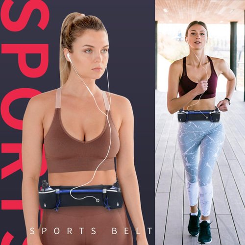 Running Belt With Water Bottles,Hydration Belt For Men And Women,Running Hydration Belt,Marathon Triathlon Running Essentials （Black）