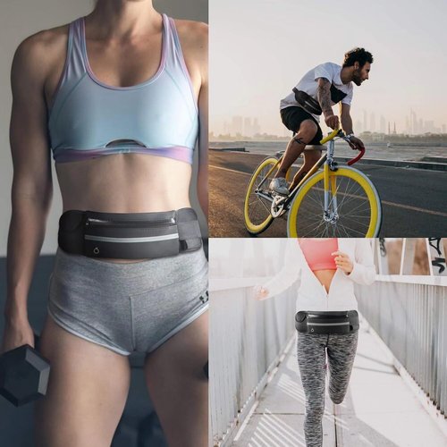 Trendy Running Belt With Water Bottle Hydration Pack Adjustable Waist Pouch for Men Women Marathon Running Hiking Cycling Travel Sports Gear