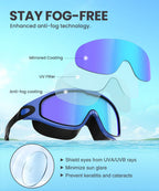NSSIW Swim Goggles, Anti-Fog UV 180°Clear View Swimming Goggles, 3 Pack Goggles Swimming Adult Men Women Youth