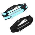 OQXEJPHFN 2 Pcs Running Belt With Water Bottle Holder, Slim Hydration Belt, Waist Pouch Bag For Workout(Black,Blue)