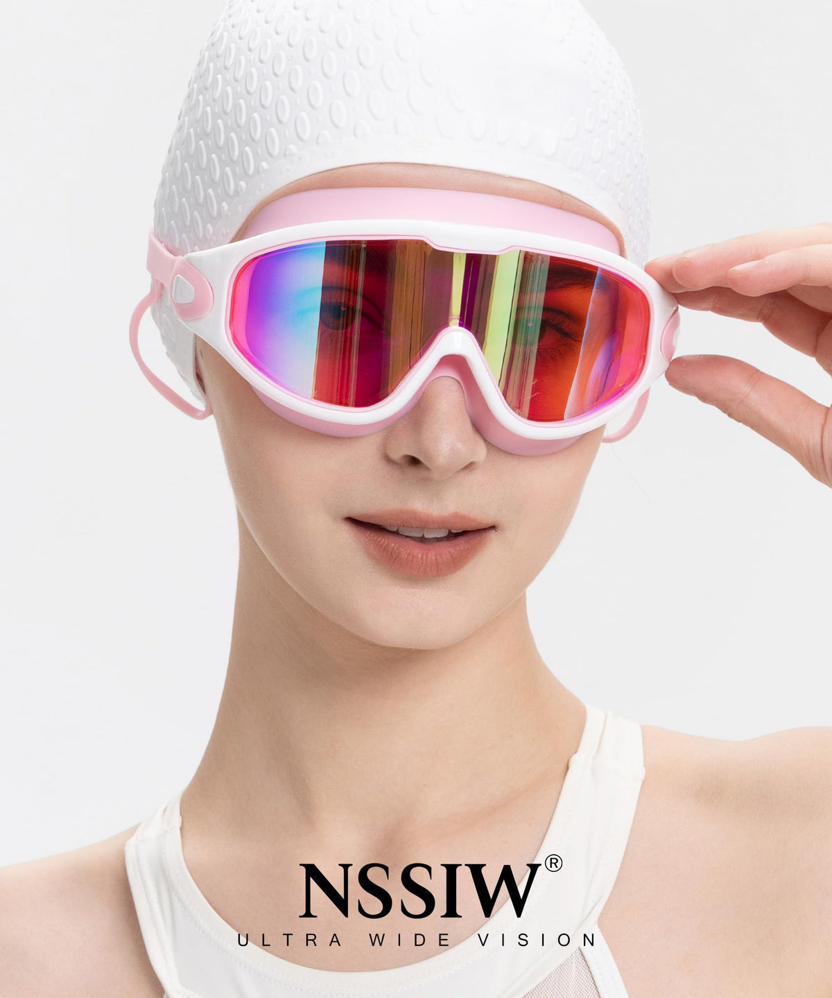 NSSIW Swim Goggles, Anti-Fog UV 180°Clear View Swimming Goggles, 3 Pack Goggles Swimming Adult Men Women Youth