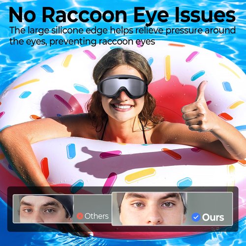VegoVia 2 Pack Goggles Swimming Adult Men Women, Anti-Fog Pool Water Swim Goggles 180° Wide View UV Protection No Leaking Silicone Swim Glasses Attached Earplugs for Youth Beach Open Water Beach