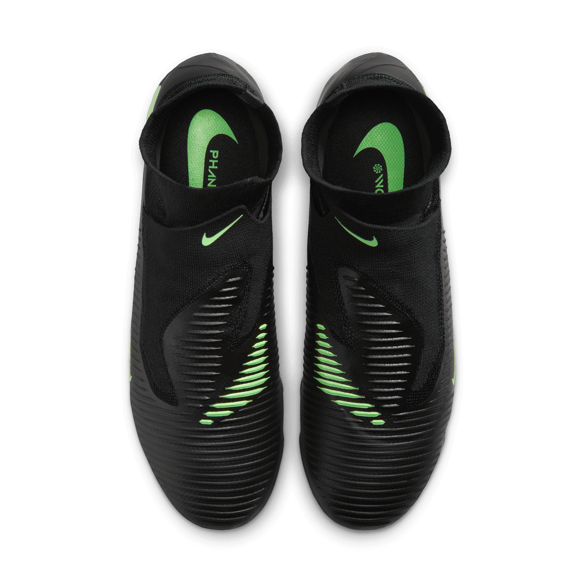 Nike Phantom 6 High Pro Firm-Ground Soccer Cleats- Black/Black/Illusion Green