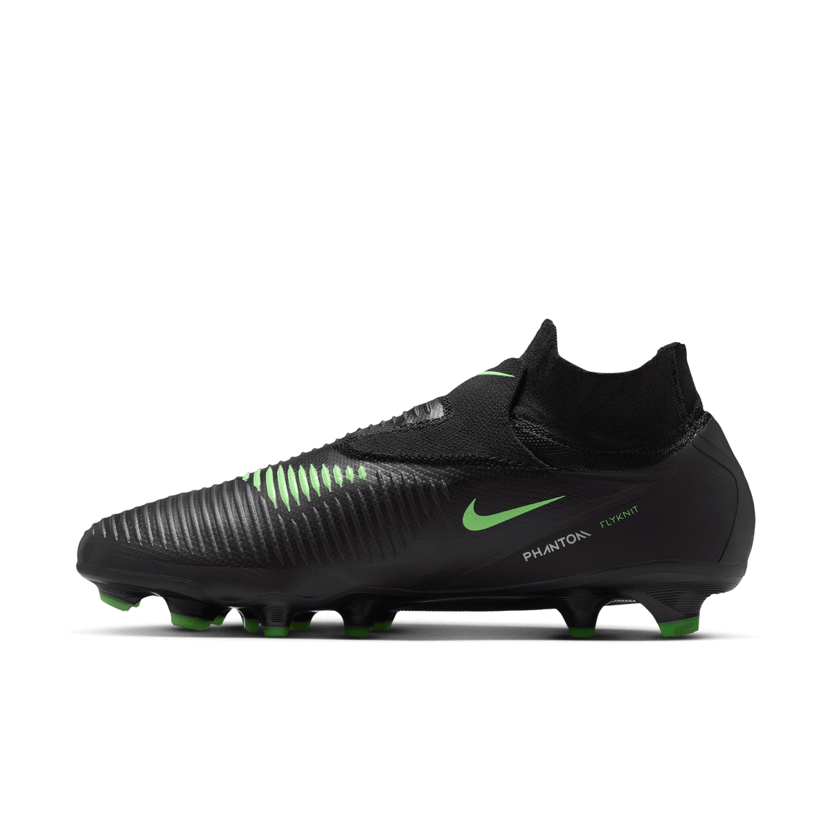 Nike Phantom 6 High Pro Firm-Ground Soccer Cleats- Black/Black/Illusion Green