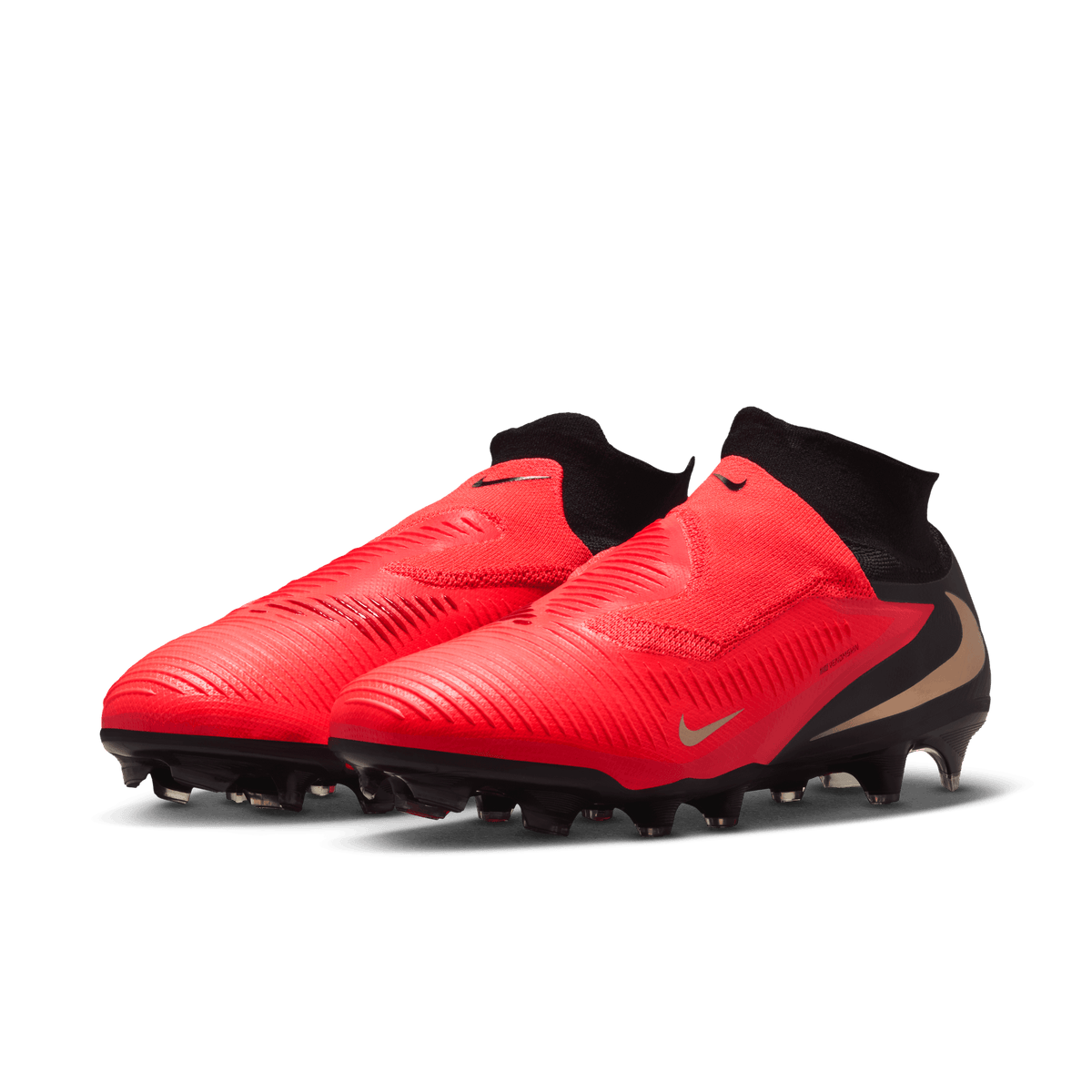 Nike Phantom 6 High Pro Firm-Ground Soccer Cleats-BRIGHT CRIMSON/BLUR-BLACK