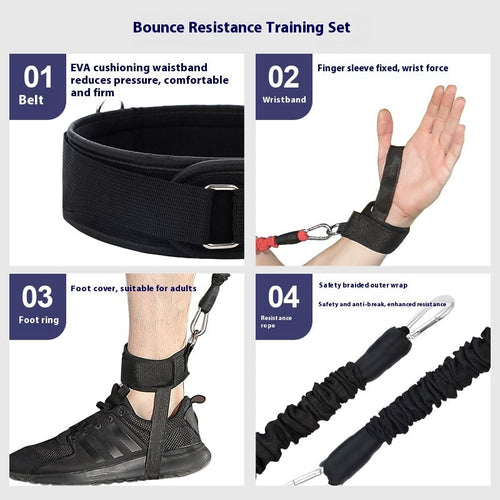 Boxing MMA Taekwondo Elastic String Basketball Bounce Strength Leg Training Explosive Power Resistance Band Fitness Equipment